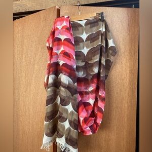 Halogen Viscose Modern Scarf Shawl Wrap (80 X 24 Inches) Pink Red Brown Ombré